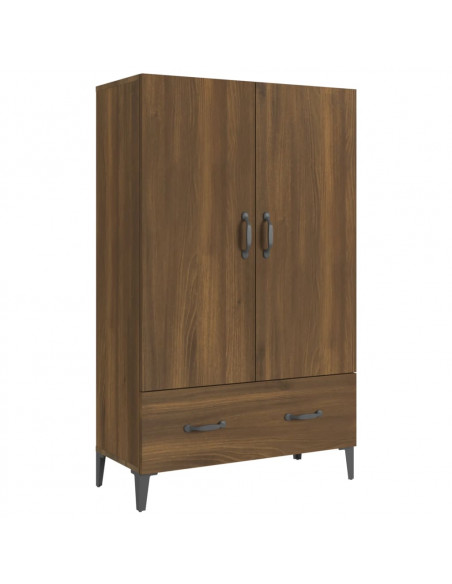 Credenza Rovere Marrone 70x31x115 cm in Legno Multistrato