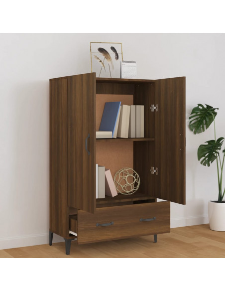 Credenza Rovere Marrone 70x31x115 cm in Legno Multistrato