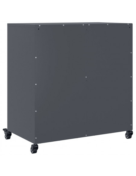 Credenza Antracite 68,5x39x72 cm in Acciaio Laminato a Freddo