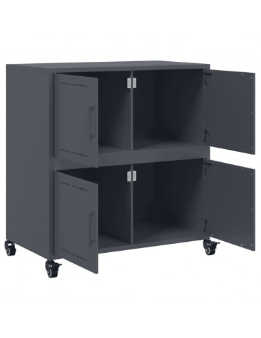 Credenza Antracite 68,5x39x72 cm in Acciaio Laminato a Freddo