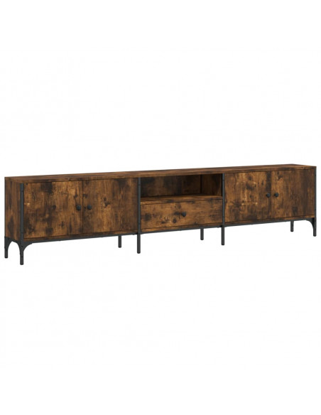 Mobile TV Cassetto Rovere Fumo 200x25x44 cm Legno Multistrato