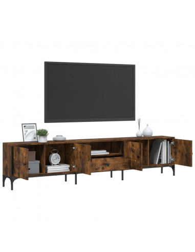 Mobile TV Cassetto Rovere Fumo 200x25x44 cm Legno Multistrato