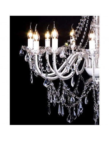 Lampadario classico vetro 1600 cristalli, a sospensione