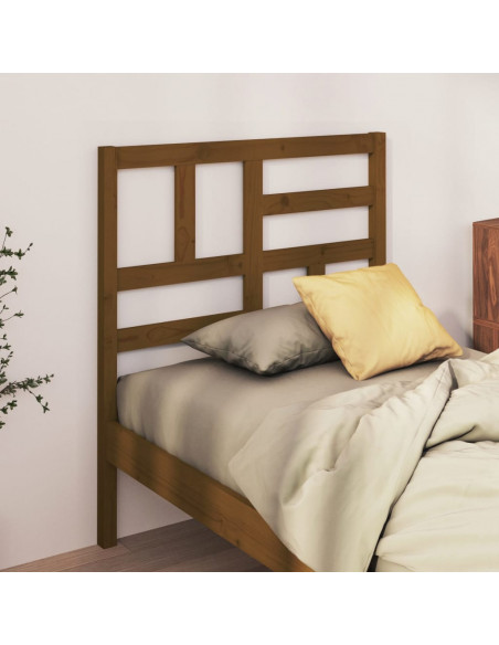Testiera per Letto Miele 96x4x104 cm in Legno Massello di Pino