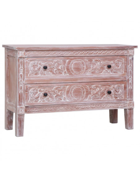 Credenza con 2 Cassetti 90x30x60 cm in Legno Massello di Mogano