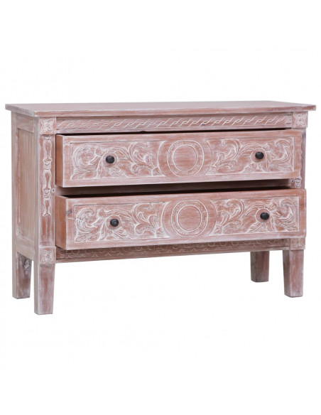 Credenza con 2 Cassetti 90x30x60 cm in Legno Massello di Mogano
