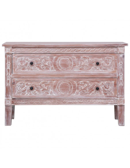 Credenza con 2 Cassetti 90x30x60 cm in Legno Massello di Mogano
