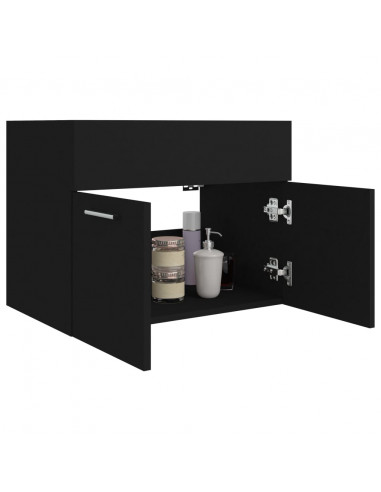 Mobile Sottolavabo Nero 60x38,5x46 cm in Legno Multistrato