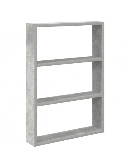 Scaffale a Muro Grigio Cemento 43x9x60 cm in Truciolato