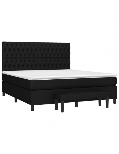 Giroletto a Molle con Materasso Nero 180x200 cm in Tessuto