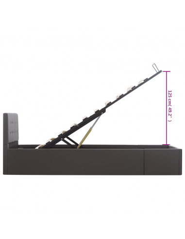 Giroletto con Contenitore Idraulico Grigio Similpelle 100x200cm