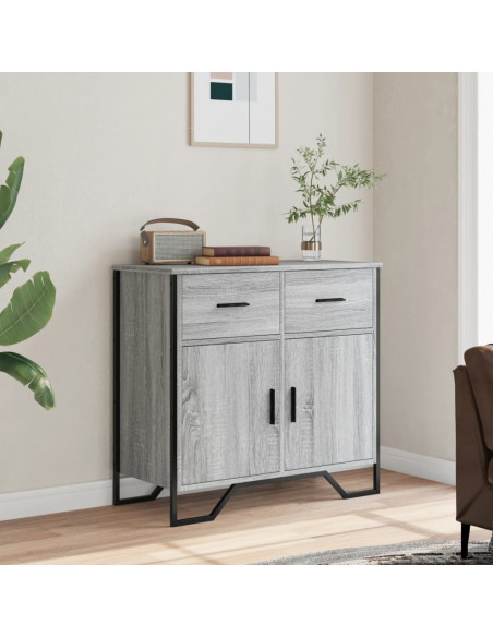 Credenza Grigio Sonoma 79,5x35,5x74,5 cm in Legno Multistrato
