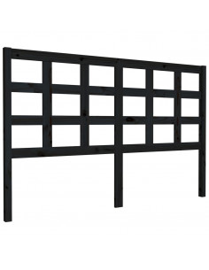 Testiera per Letto Nera 156x4x100 cm in Legno Massello di Pino 2