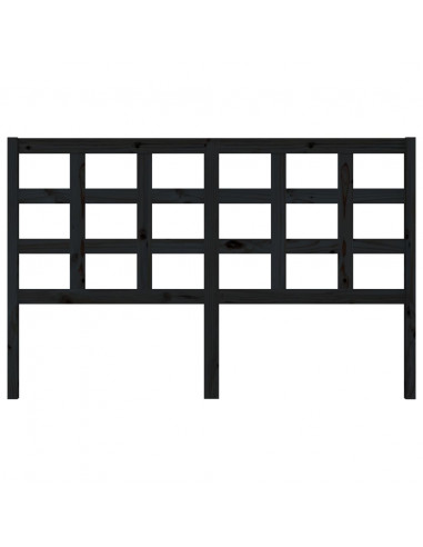 Testiera per Letto Nera 156x4x100 cm in Legno Massello di Pino