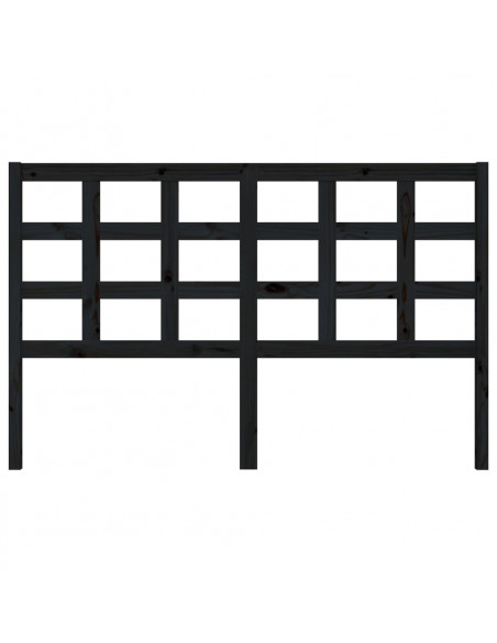 Testiera per Letto Nera 156x4x100 cm in Legno Massello di Pino