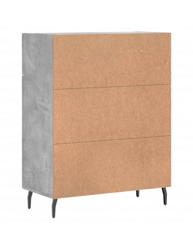 Credenza Grigio Cemento 69,5x34x90 cm in Legno Multistrato