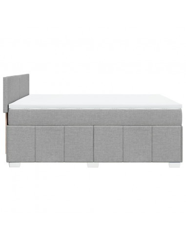 Giroletto a Molle con Materasso Grigio Chiaro 160x200cm Tessuto