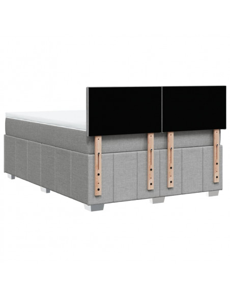 Giroletto a Molle con Materasso Grigio Chiaro 160x200cm Tessuto