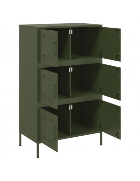 Credenza Verde Oliva 68x39x113 cm in Acciaio