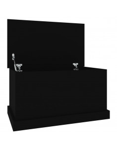 Contenitore Portaoggetti Nero 70x40x38 cm Legno Multistrato 2