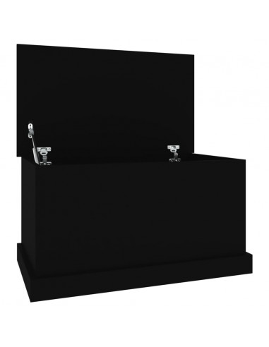 Contenitore Portaoggetti Nero 70x40x38 cm Legno Multistrato