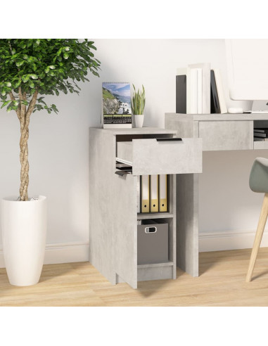 Armadietto da Scrivania Grigio Cemento 33,5x50x75 cm Legno