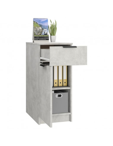 Armadietto da Scrivania Grigio Cemento 33,5x50x75 cm Legno