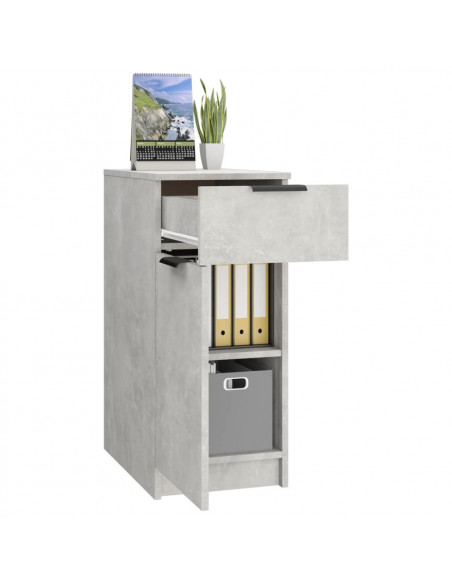 Armadietto da Scrivania Grigio Cemento 33,5x50x75 cm Legno