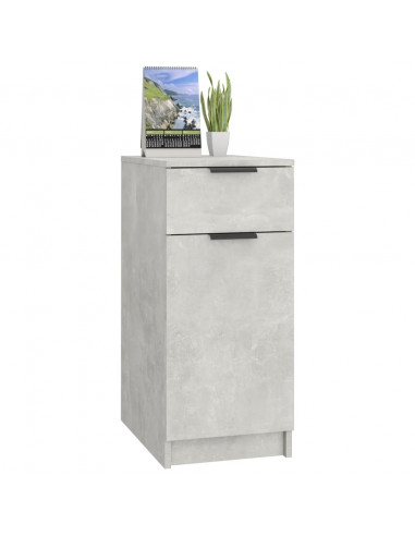 Armadietto da Scrivania Grigio Cemento 33,5x50x75 cm Legno