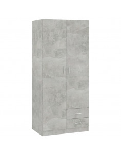 Armadio Grigio Cemento 80x52x180 cm in Legno Multistrato 2