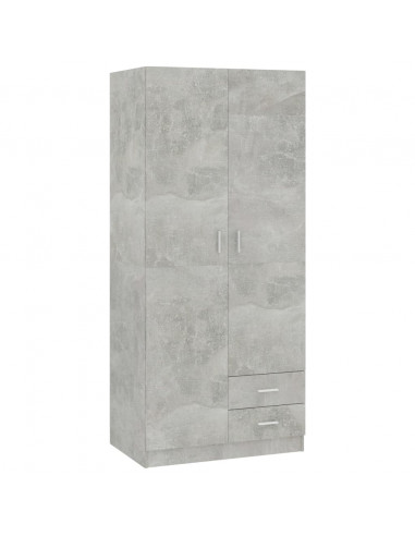 Armadio Grigio Cemento 80x52x180 cm in Legno Multistrato