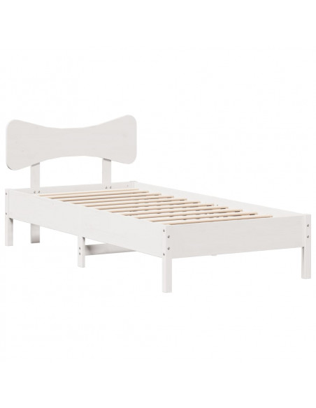Giroletto senza Materasso Bianco 100x200 cm Legno Massello Pino