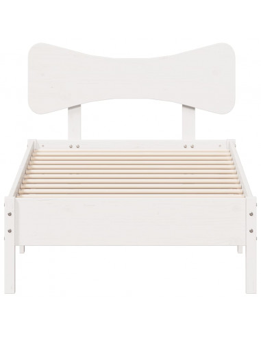 Giroletto senza Materasso Bianco 100x200 cm Legno Massello Pino