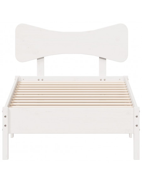 Giroletto senza Materasso Bianco 100x200 cm Legno Massello Pino