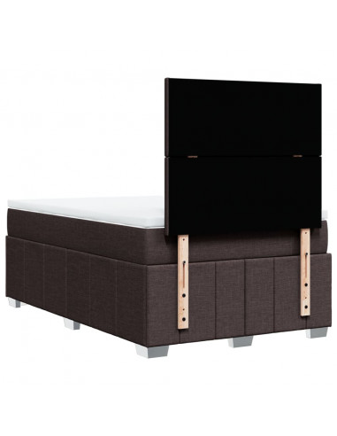 Giroletto a Molle con Materasso Marrone Scuro 120x190cm Tessuto