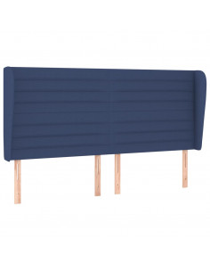 Testiera ad Orecchio Blu 163x23x118/128 cm in Tessuto 2