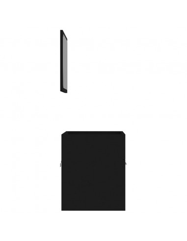 Set Mobili da Bagno 2 pz Nero in Legno Multistrato