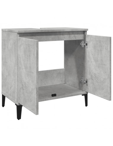 Mobile Lavabo Grigio Cemento 58x33x60 cm in Legno Multistrato
