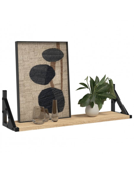 Mensole da Parete 2pz Rovere Sonoma 60x15x15,5 cm