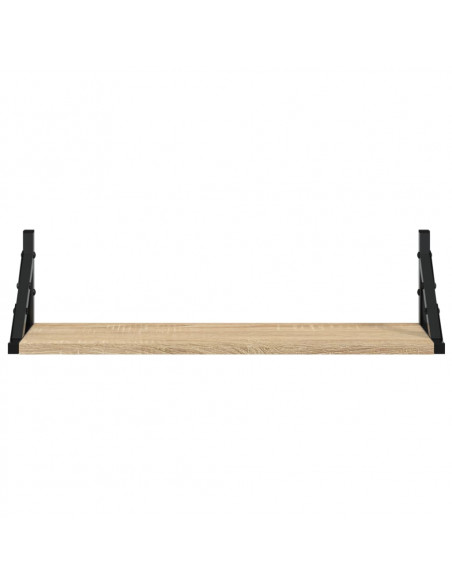 Mensole da Parete 2pz Rovere Sonoma 60x15x15,5 cm