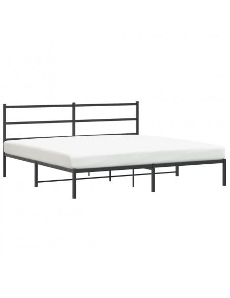 Giroletto con Testiera in Metallo Nero 193x203 cm