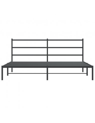 Giroletto con Testiera in Metallo Nero 193x203 cm