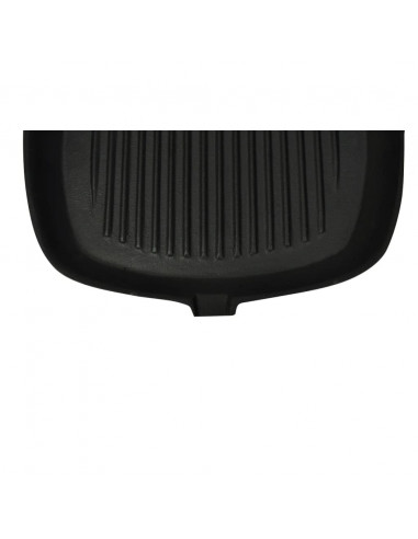 Padella Tegame Griglia in Ghisa con Manico in Legno 20x20 cm