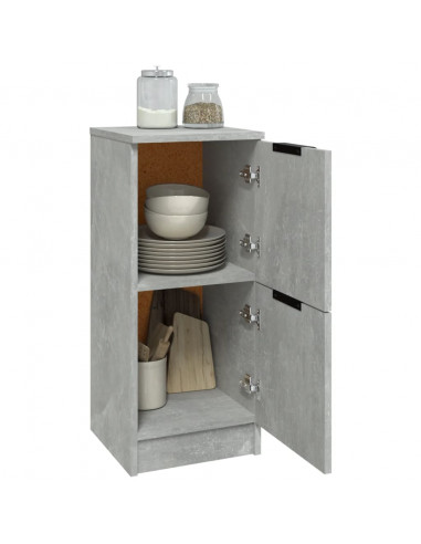 Credenze 2 pz Grigio Cemento 30x30x70 cm in Legno Multistrato