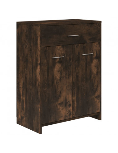 Set Mobili da Bagno 4 pz Rovere Fumo in Legno Multistrato