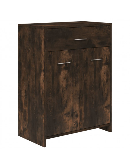 Set Mobili da Bagno 4 pz Rovere Fumo in Legno Multistrato