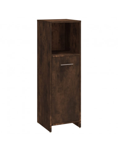 Set Mobili da Bagno 4 pz Rovere Fumo in Legno Multistrato