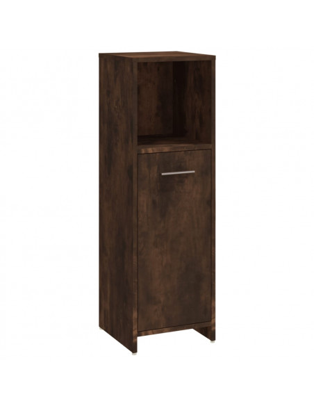Set Mobili da Bagno 4 pz Rovere Fumo in Legno Multistrato