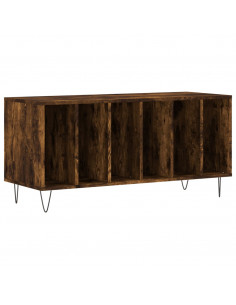 Mobile Porta Dischi Rovere Fumo 100x38x48 cm Legno Multistrato 2