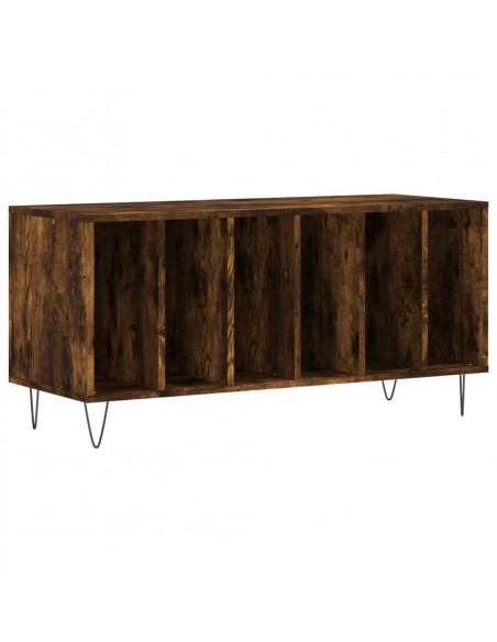 Mobile Porta Dischi Rovere Fumo 100x38x48 cm Legno Multistrato